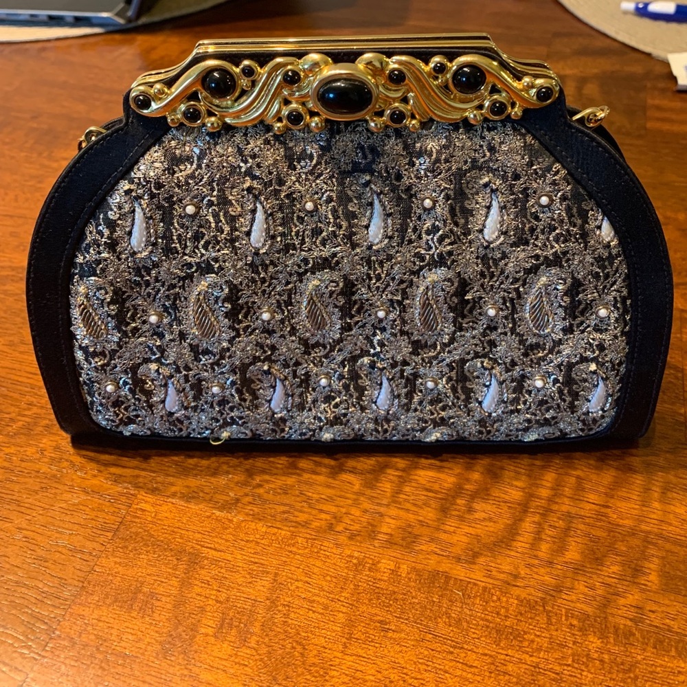 Finesse La Model Black Vintage Clutch Handbag